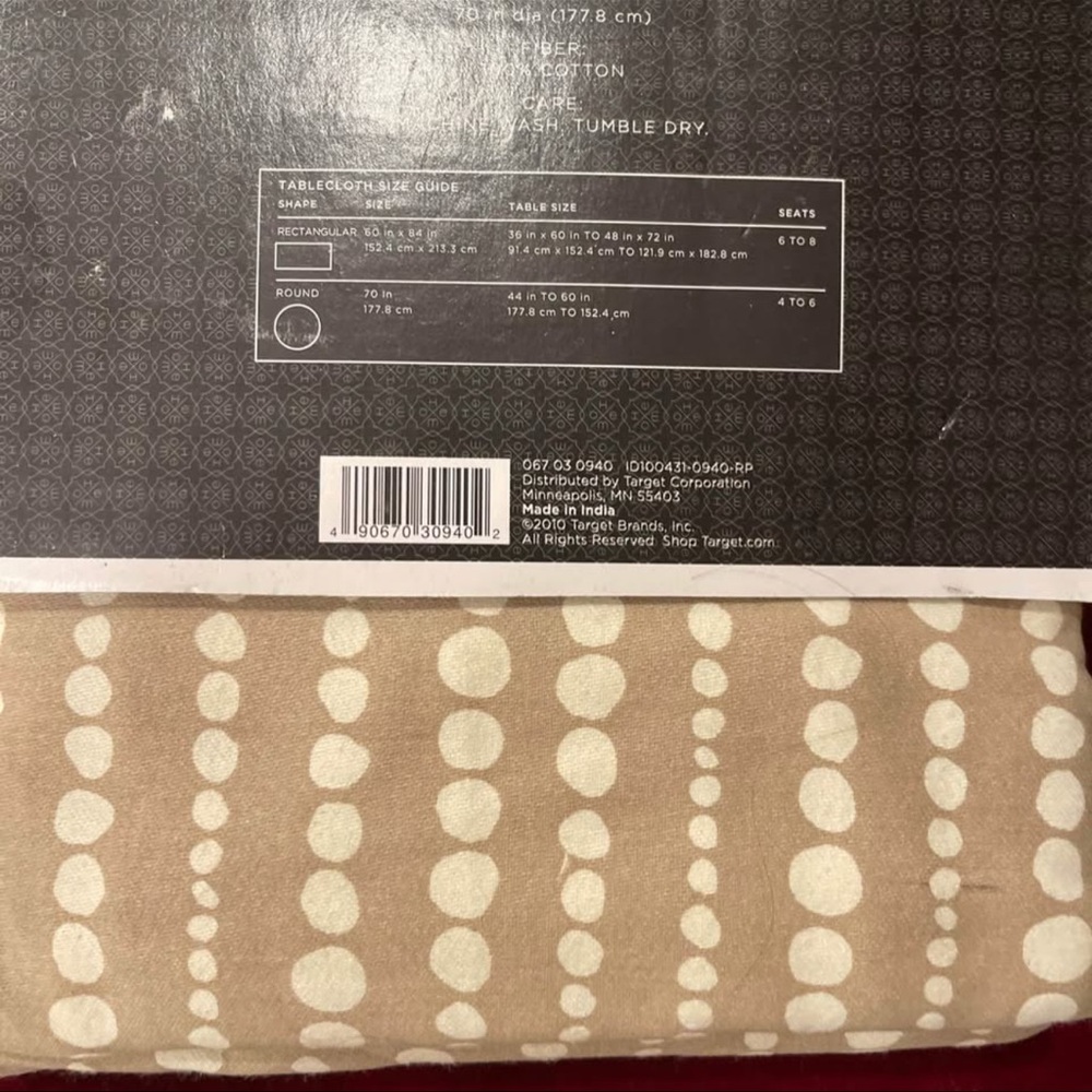 Home 100% CottonFabric Tablecloth 70" Round Made In India - Picture 7 of 10